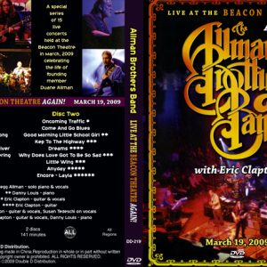 Allman Brothers Band with Eric Clapton - Beacon Theatre, NYC (March 19, 2009) (2 NTSC DVD-R discs)