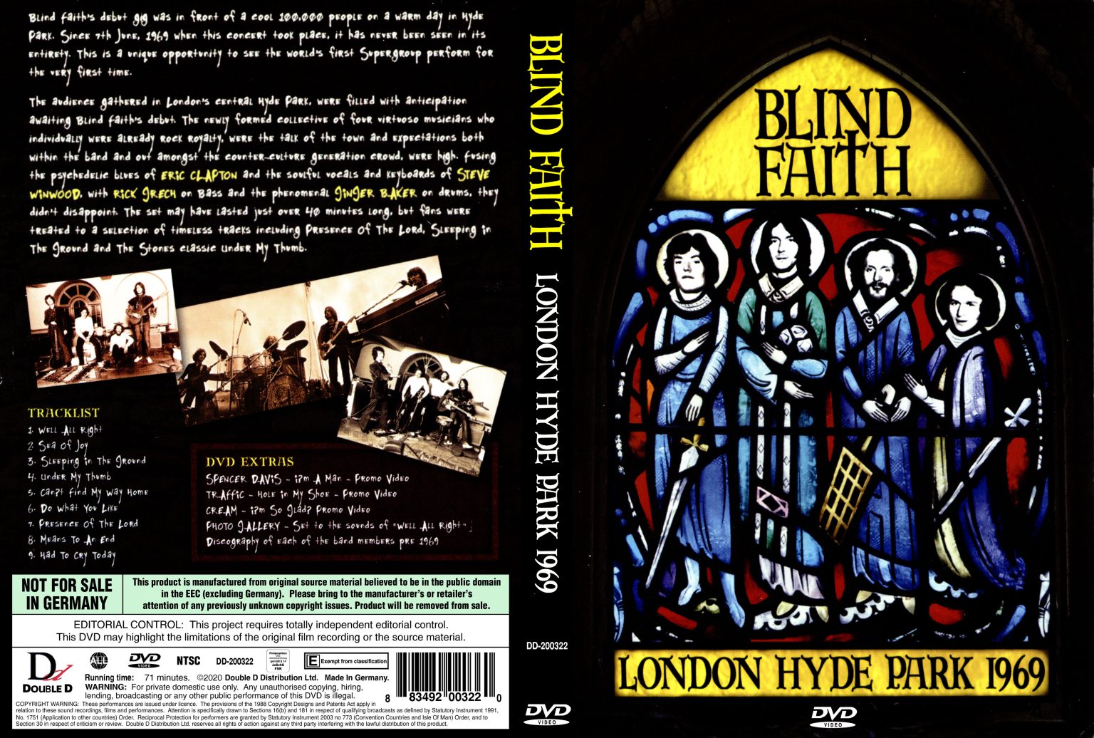Blind Faith – London Hyde Park 1969 (1 DVD-R disc) – Kaleidoscope