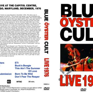 Blue Oyster Cult - Live 1976 (1 NTSC DVD-R disc)