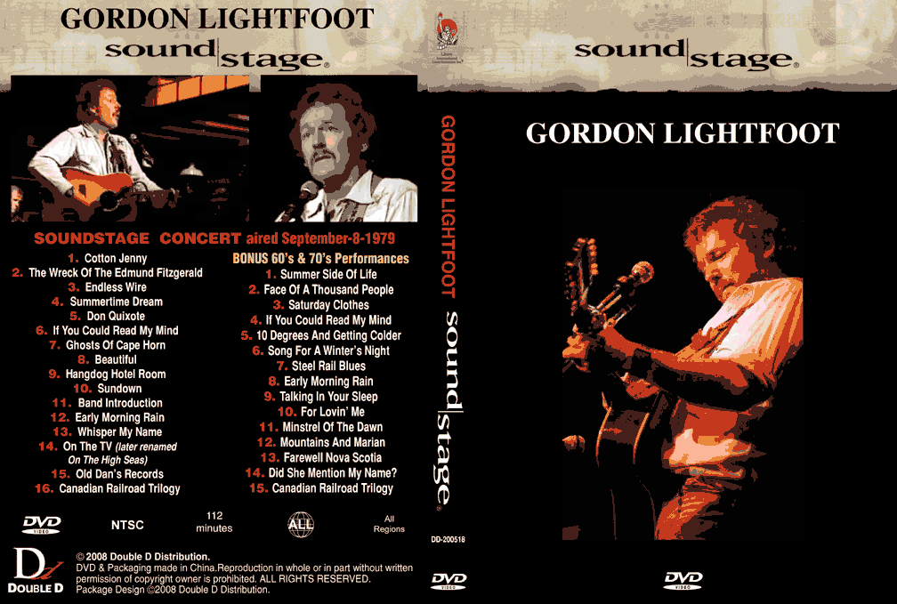 Gordon Lightfoot - Soundstage 1979 (1 DVD-R disc) - Image 2