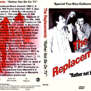 Replacements - Rather Not Be On TV! (2 NTSC DVD-R discs)