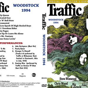 Traffic - Woodstock (1994)  (Upgraded Quality July, 2020) (1 NTSC Dual Layer DVD+R(9) disc)