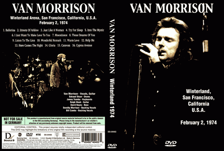 Van Morrison – Winterland, San Francisco (1974) (1 NTSC DVD-R disc