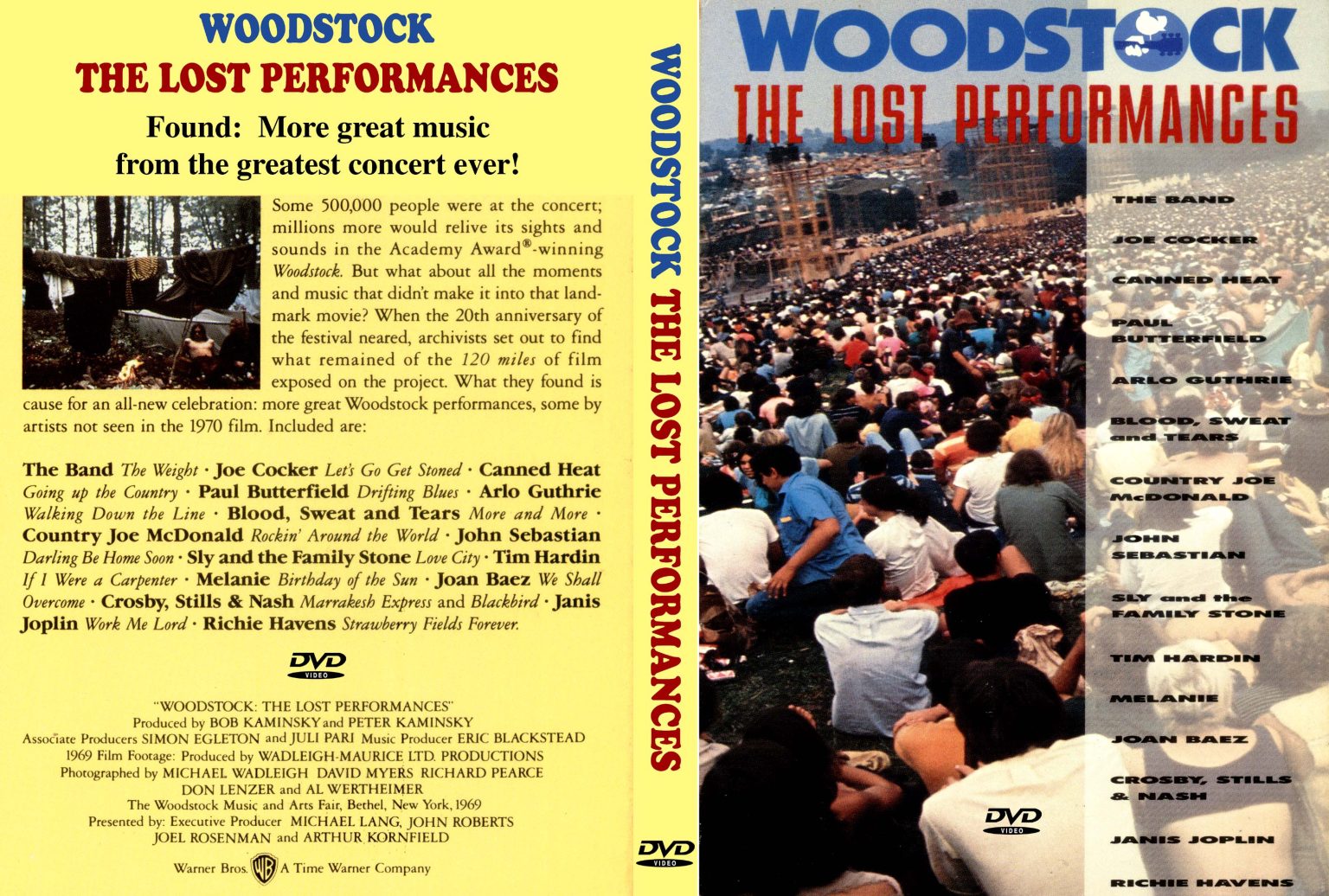 Various Artists – Woodstock The Lost Performances (1 DVD-R disc